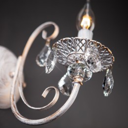 Настенный светильник с хрусталем 3305/1 белый с золотом Eurosvet