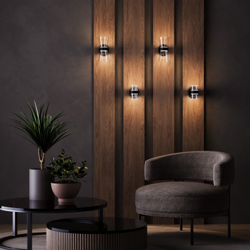 Настенный светильник со стеклянным плафоном 201053 LED черный Eurosvet