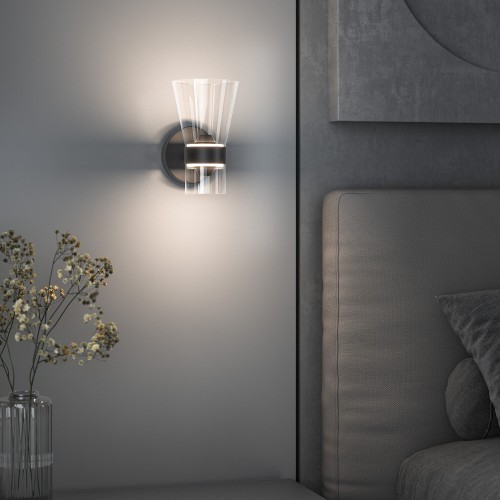 Настенный светильник со стеклянным плафоном 201053 LED черный Eurosvet