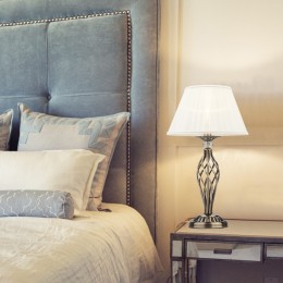 Настольный светильник с тканевым абажуром 01002/1 античная бронза Eurosvet