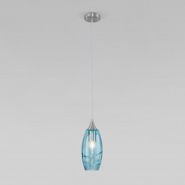 Подвесной светильник со стеклянным плафоном 50222/1 голубой Eurosvet