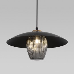 Подвесной светильник со стеклянным плафоном 50259/1 черный/дымчатый Eurosvet