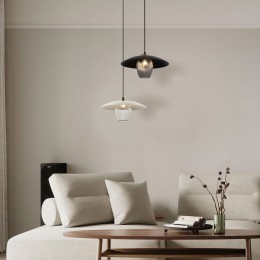 Подвесной светильник со стеклянным плафоном 50259/1 черный/дымчатый Eurosvet