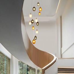 Подвесной светильник со стеклянными плафонами 50266 дымчатый/прозрачный/янтарный Eurosvet