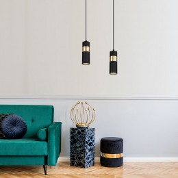 Подвесной светильник в стиле лофт 50096/1 черный/золото Eurosvet