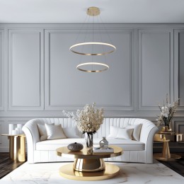 Подвесной светодиодный светильник с регулировкой цветовой температуры и яркости 90264/2 латунь Eurosvet