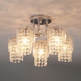 Потолочная люстра с хрусталем 30137/5 хром Eurosvet