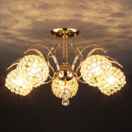 Потолочная люстра с хрусталем 7777/5 золото Eurosvet