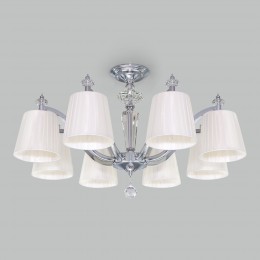 Потолочная люстра с тканевыми абажурами 60122/8 хром Eurosvet