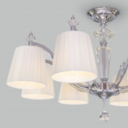 Потолочная люстра с тканевыми абажурами 60122/8 хром Eurosvet