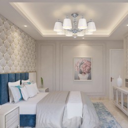 Потолочная люстра с тканевыми абажурами 60122/8 хром Eurosvet