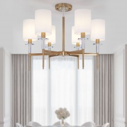Потолочная люстра с тканевыми абажурами 60132/6 латунь Eurosvet