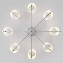 Потолочная люстра с тканевыми абажурами 60132/8 хром Eurosvet