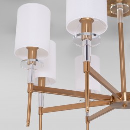 Потолочная люстра с тканевыми абажурами 60132/8 латунь Eurosvet