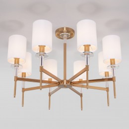 Потолочная люстра с тканевыми абажурами 60132/8 латунь Eurosvet