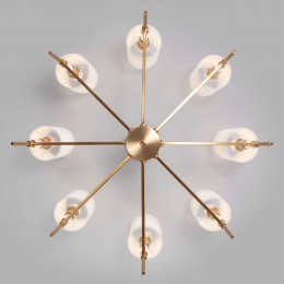 Потолочная люстра с тканевыми абажурами 60132/8 латунь Eurosvet