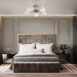 Потолочная люстра со стеклянными плафонами 22010/5 античная бронза Eurosvet