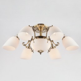 Потолочная люстра со стеклянными плафонами 22010/6+2 античная бронза Eurosvet