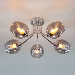 Потолочная люстра со стеклянными плафонами 30164/5 хром Eurosvet