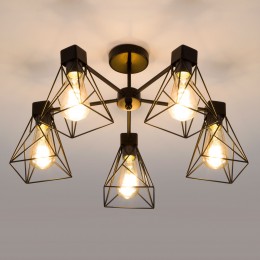 Потолочная люстра в стиле лофт 70107/5 черный Eurosvet