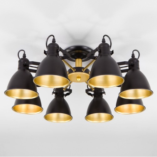 Потолочная люстра с поворотными рожками 70112/8 черный Eurosvet