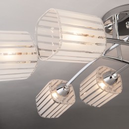 Потолочный светильник со стеклянными плафонами 30125/8 хром Eurosvet