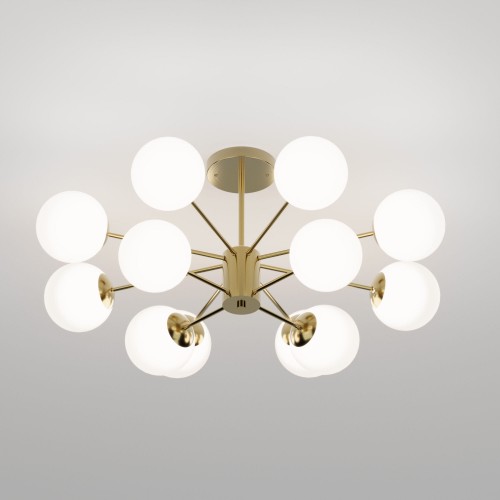 Потолочный светильник со стеклянными плафонами 502002/12 латунь Eurosvet