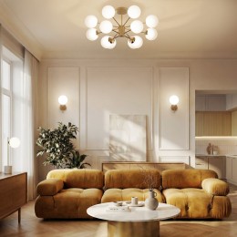 Потолочный светильник со стеклянными плафонами 502002/12 латунь Eurosvet