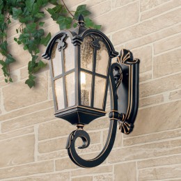 Уличный настенный светильник Mira U черное золото Elektrostandard