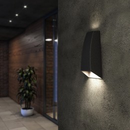 Уличный настенный светодиодный светильник 1016 TECHNO черный Elektrostandard