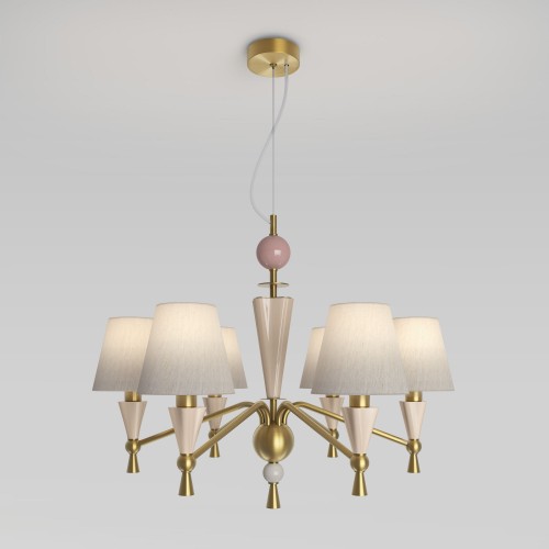 Умная люстра с декором из керамики 101014/6 Eurosvet