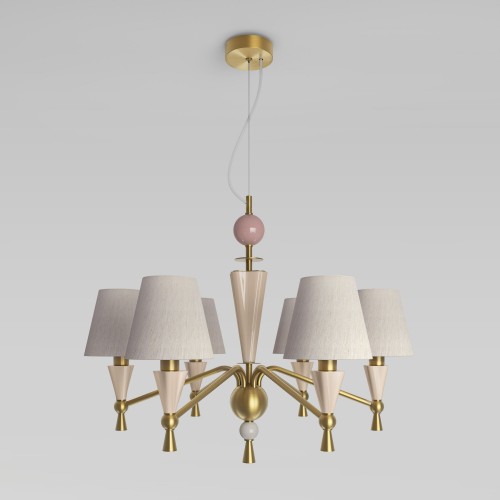 Умная люстра с декором из керамики 101014/6 Eurosvet