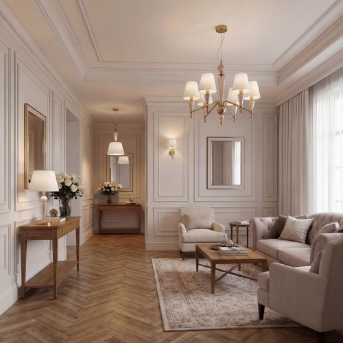 Умная люстра с декором из керамики 101014/6 Eurosvet