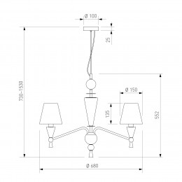 Умная люстра с декором из керамики 101014/6 Eurosvet