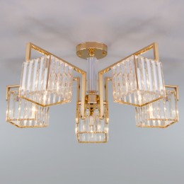 Умный потолочный светильник 10126/5 золото/прозрачный хрусталь Strotskis Smart (10117/5) Eurosvet