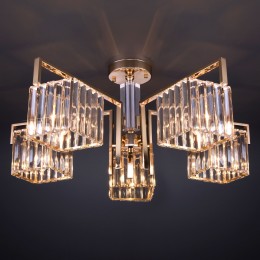 Умный потолочный светильник 10126/5 золото/прозрачный хрусталь Strotskis Smart (10117/5) Eurosvet