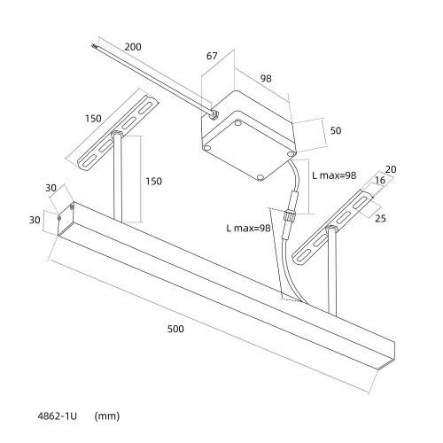 Уличный подвесной светильник 4862-1U