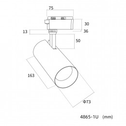 Светильник для трековой системы Practica 4865-1U