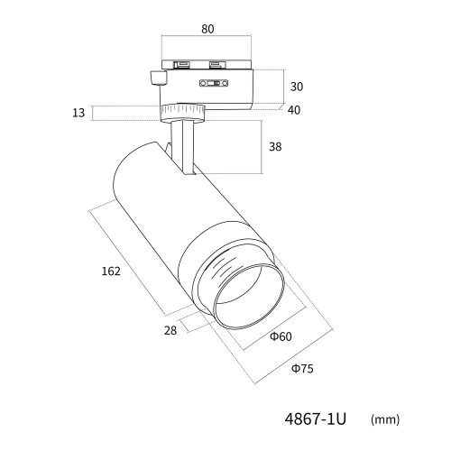 Светильник для трековой системы Practica 4867-1U