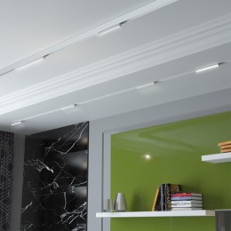 Низковольтный накладной/подвесной шинопровод 2м (токопровод и заглушки в комплекте) NOVOTECH 135092