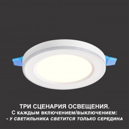 Светильник встраиваемый светодиодный (три сценария работы) NOVOTECH 359009