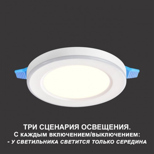 Светильник встраиваемый светодиодный (три сценария работы) NOVOTECH 359009
