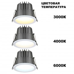 Встраиваемый светодиодный светильник с переключателем цветовой температуры NOVOTECH 359428