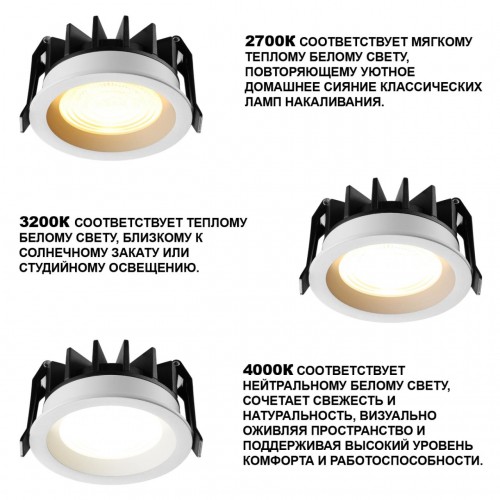 Светильник встраиваемый светодиодный с переключателем цветовой температуры NOVOTECH 359844