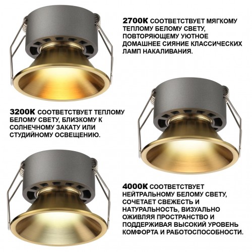 Светильник встраиваемый светодиодный с переключателем цветовой температуры NOVOTECH 359853