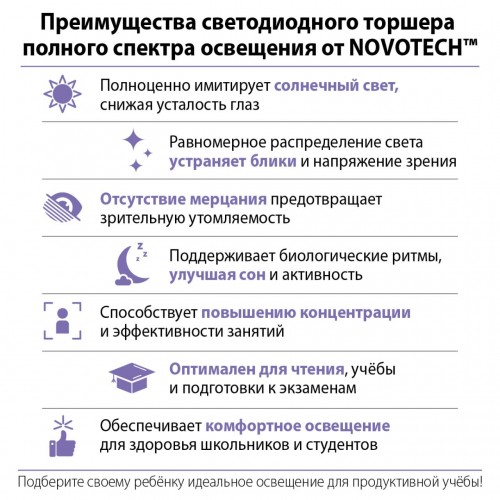 Торшер светодиодный диммируемый полного спектра NOVOTECH 359974
