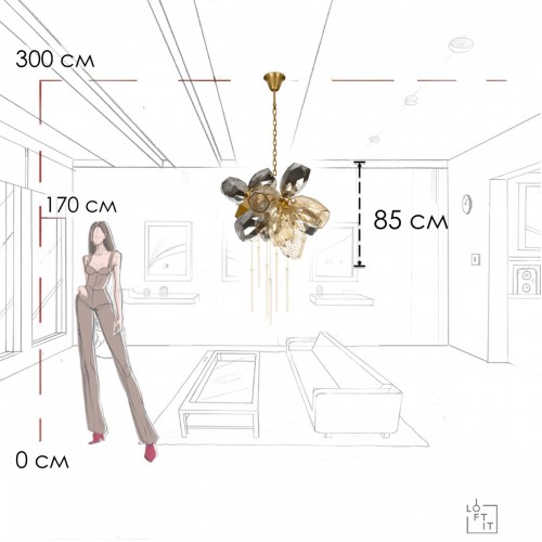 10401/800S Подвесная люстра LOFT IT Britannica