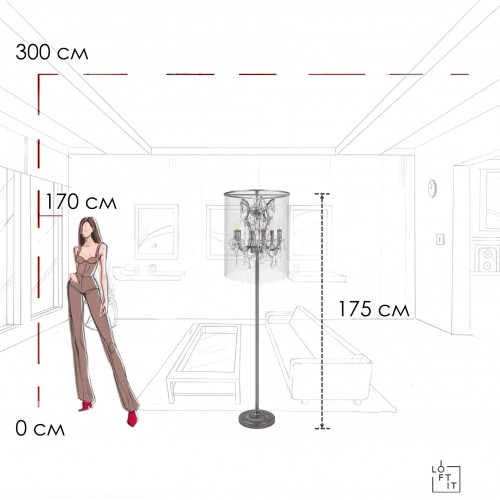 10450F Торшер LOFT IT Vaille Crystal