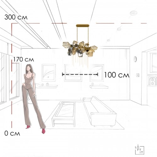 10401/1000L Подвесная люстра LOFT IT Britannica