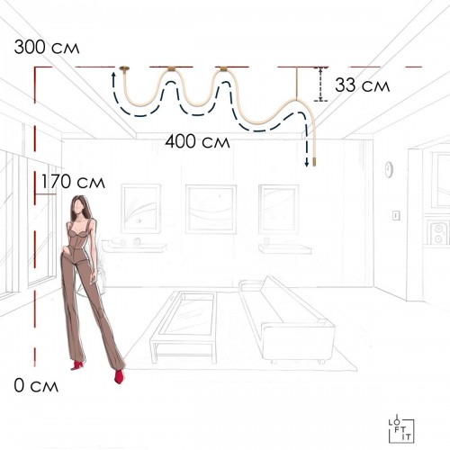 10388B Brass Потолочный светильник LOFT IT Thread